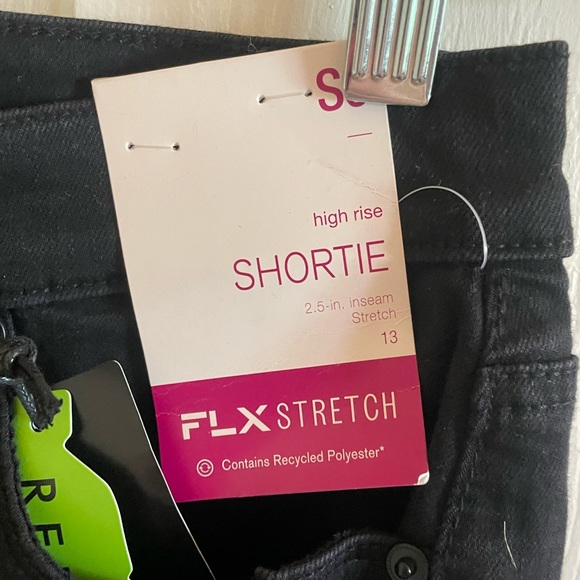 Black Distressed High Rise Shorts - Picture 3 of 5